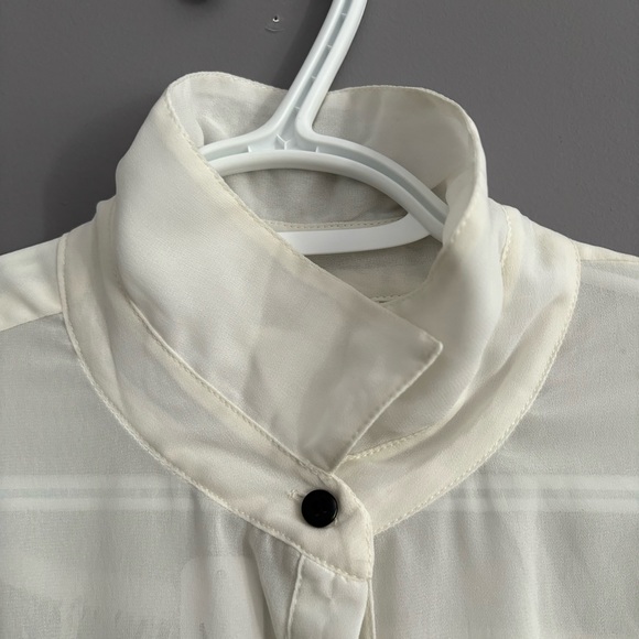 NWT Charming Charlie Small White Button Down Long Sleeve - Picture 6 of 16